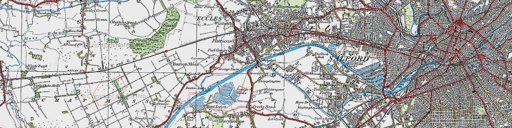 Old map of Barton Upon Irwell in 1924