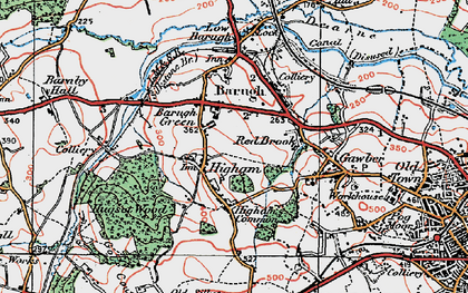 Old map of Barugh Green in 1924