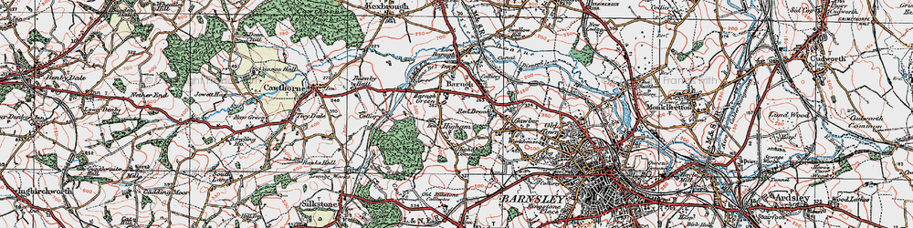 Old map of Barugh Green in 1924
