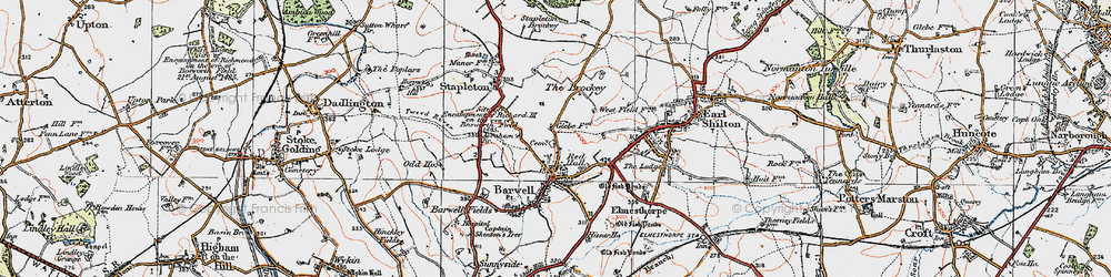 Old map of Burbage Common in 1921