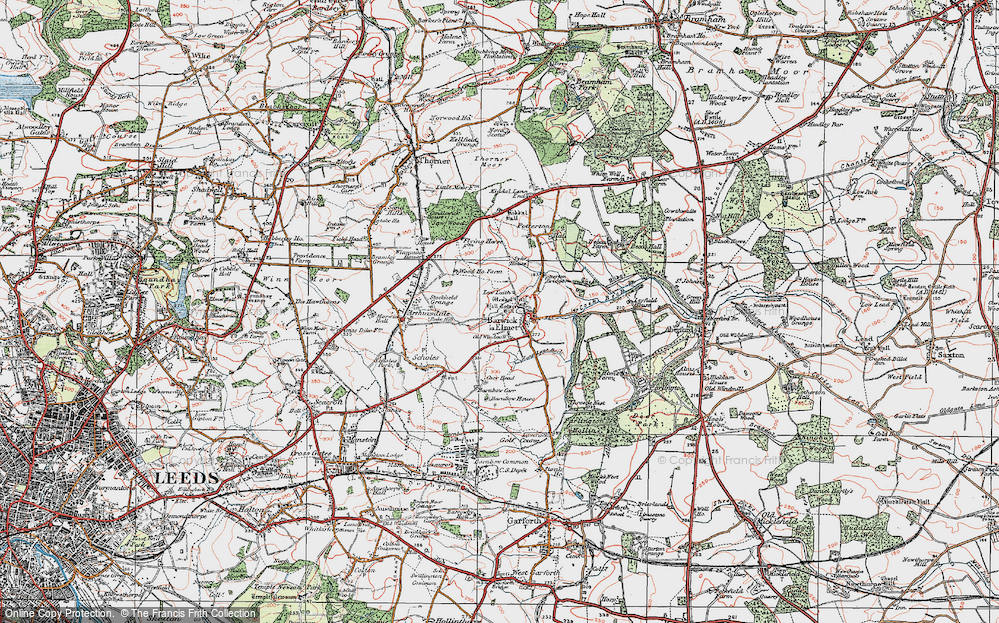 Old Map of Barwick in Elmet, 1925 in 1925