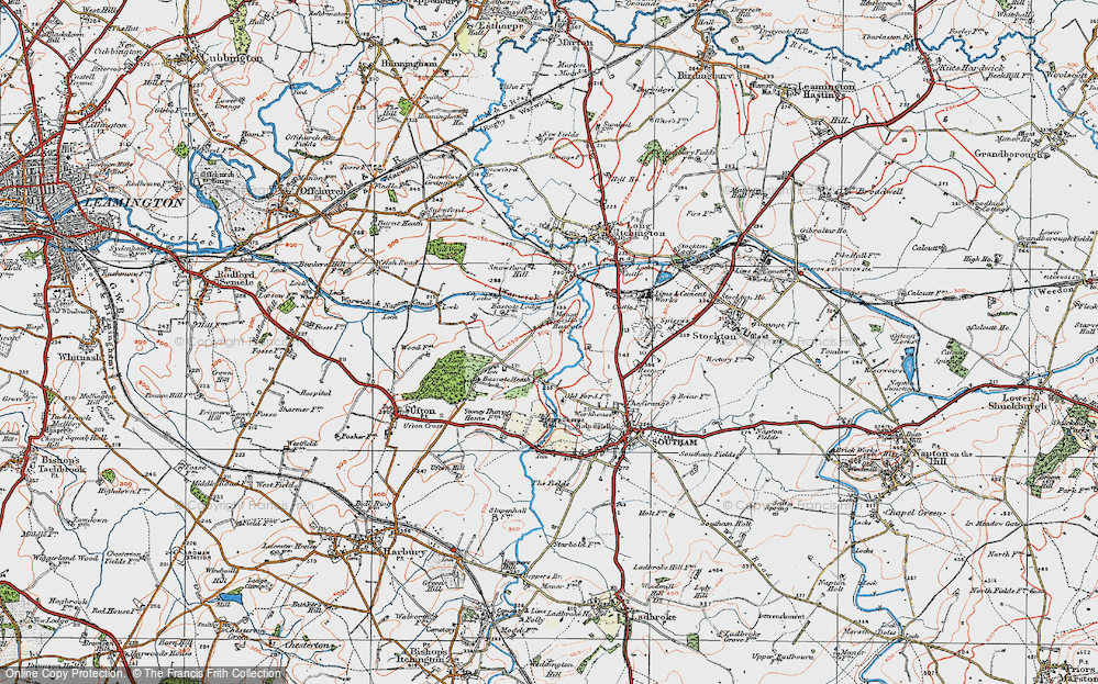 Old Map of Bascote, 1919 in 1919
