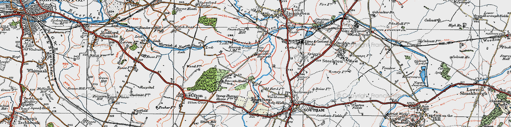 Old map of Bascote in 1919