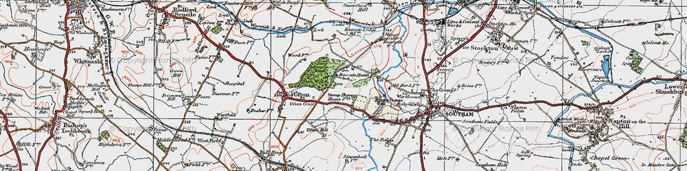 Old map of Bascote Heath in 1919