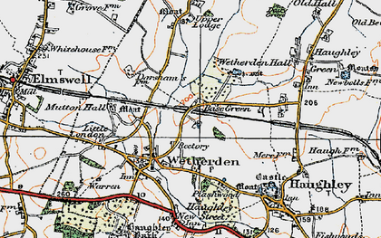 Old map of Base Green in 1921