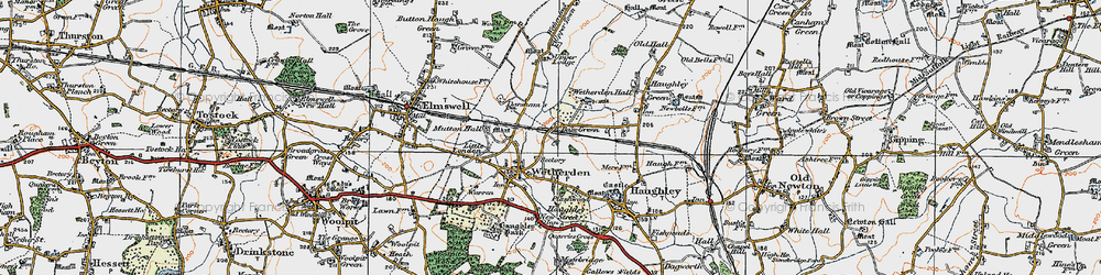 Old map of Base Green in 1921