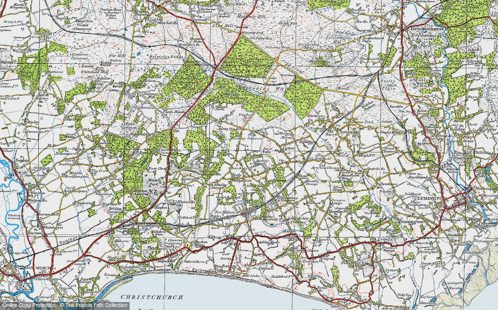 Old Map of Bashley, 1919 in 1919