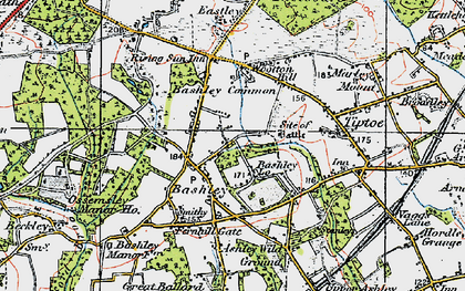 Old map of Bashley in 1919