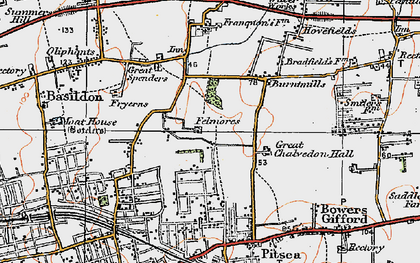 Old map of Basildon in 1921