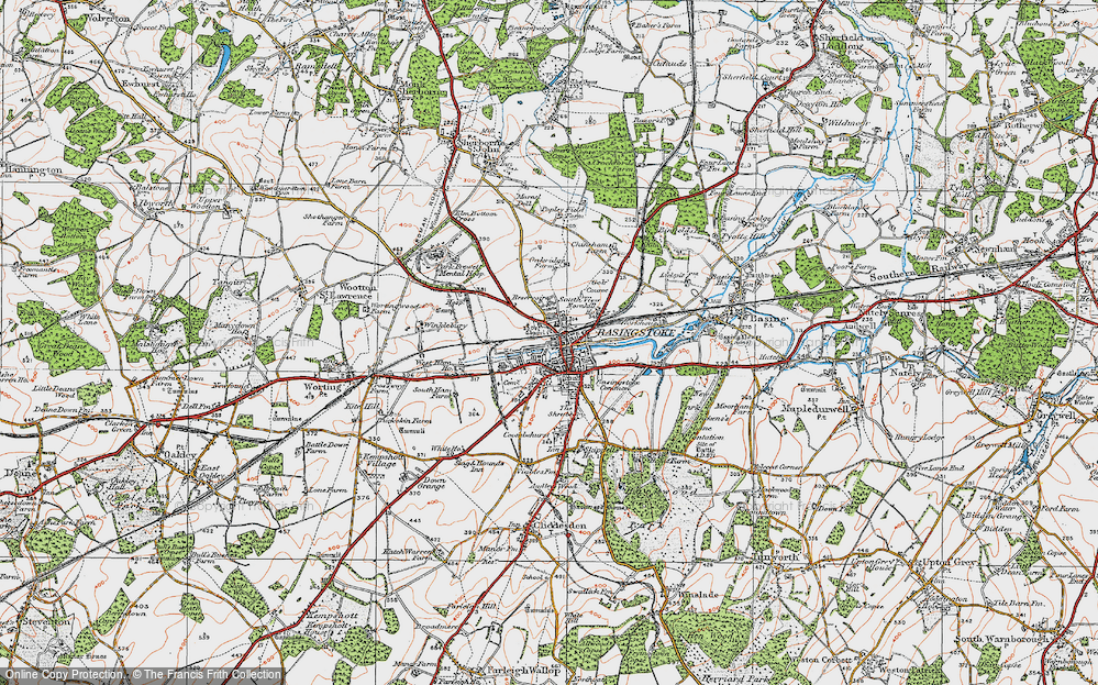 Old Map of Basingstoke, 1919 in 1919