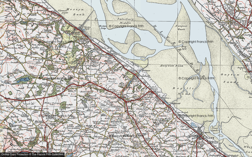 Old Map of Basingwerk Abbey, 1924 in 1924