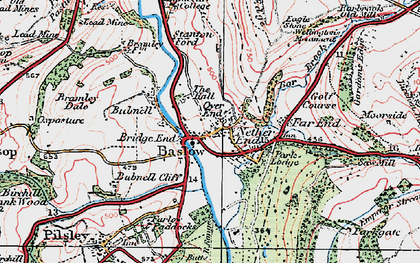 Old map of Baslow in 1923