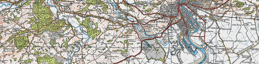 Old map of Bassaleg in 1919