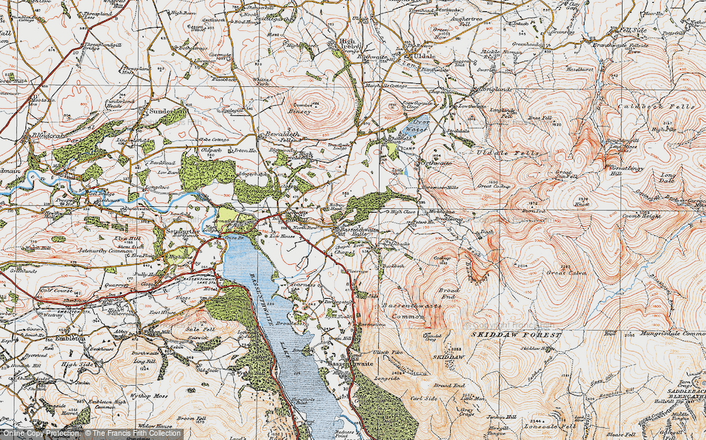 Old Map of Bassenthwaite, 1925 in 1925