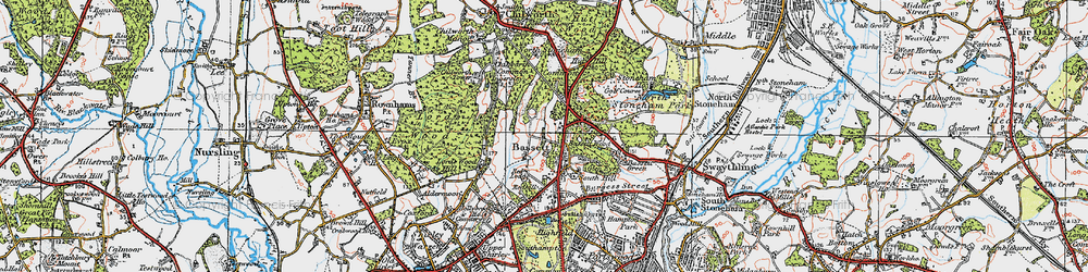 Old map of Bassett in 1919