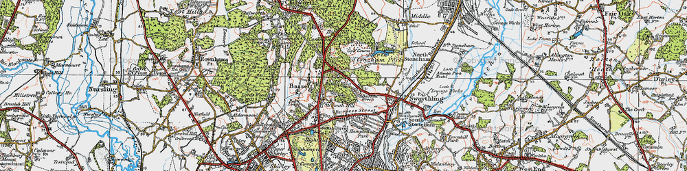 Old map of Bassett Green in 1919