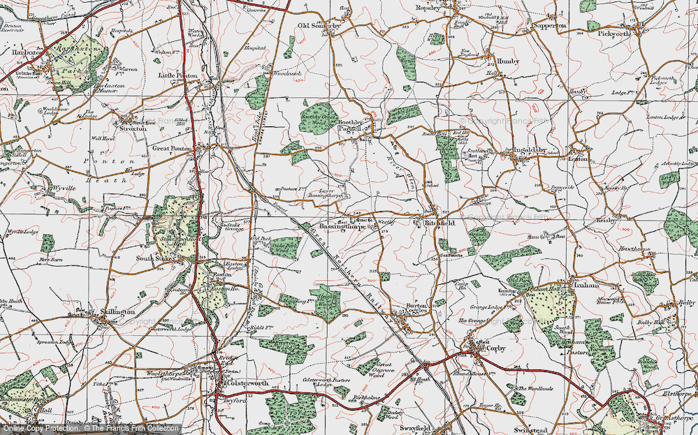 Old Map of Bassingthorpe, 1922 in 1922