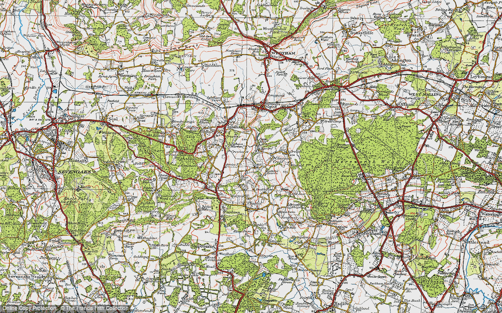 Old Map of Basted, 1920 in 1920