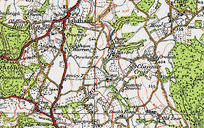 Old map of Basted in 1920
