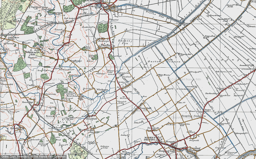 Old Map of Baston, 1922 in 1922