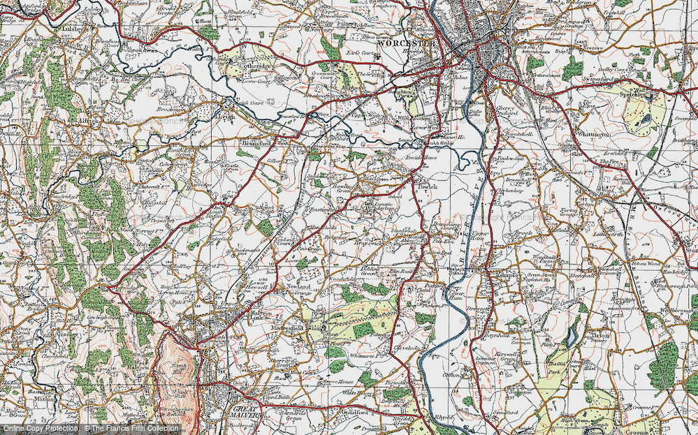 Old Map of Bastonford, 1920 in 1920