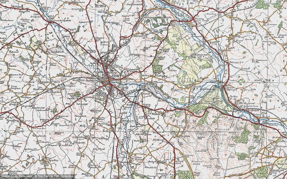 Old Map of Baswich, 1921 in 1921