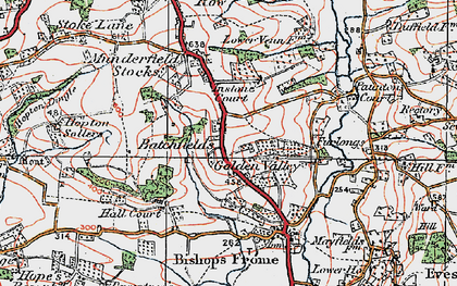 Old map of Batchfields in 1920