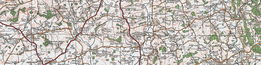 Old map of Batchfields in 1920