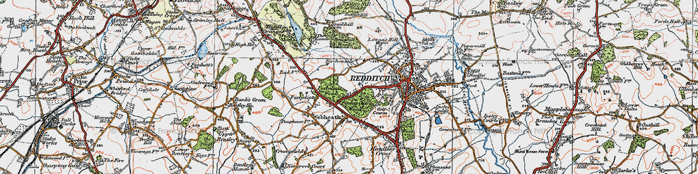 Old map of Batchley in 1919