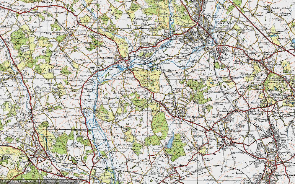 Old Map of Batchworth Heath, 1920 in 1920