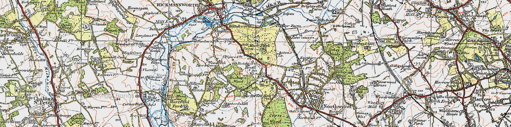 Old map of Batchworth Heath in 1920