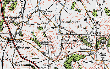 Old map of Batcombe Hill in 1919