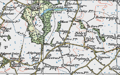 Old map of Bate Heath in 1923