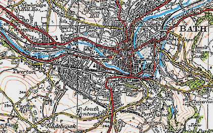 Old map of Bath in 1919