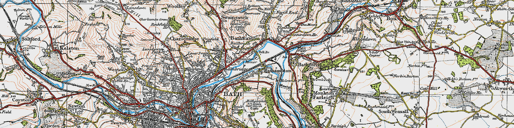 Old map of Bathampton Down in 1919
