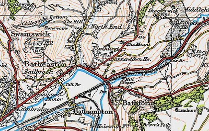 Old map of Batheaston in 1919