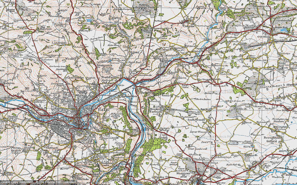 Old Map of Historic Map covering Brown's Folly in 1919