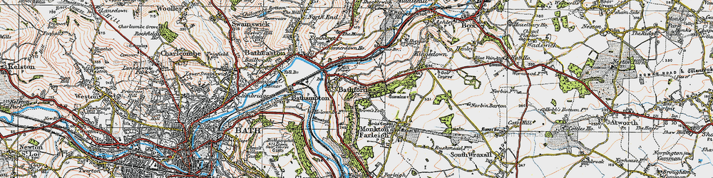 Old map of Bathford in 1919