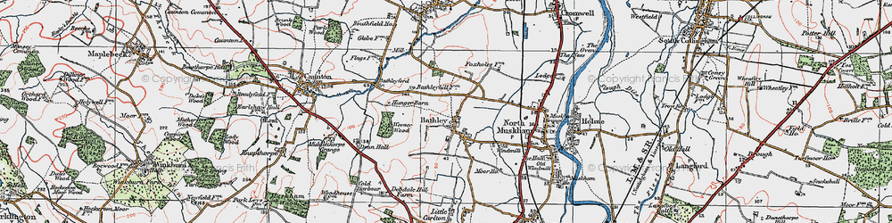 Old map of Bathley in 1923