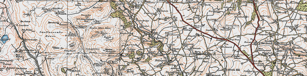 Old map of Uphill in 1919