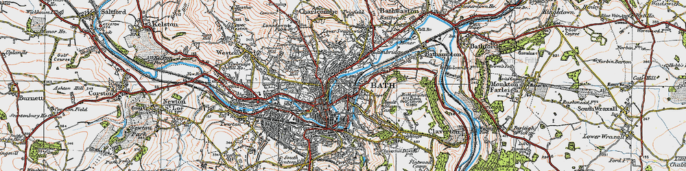 Old map of Bathwick in 1919