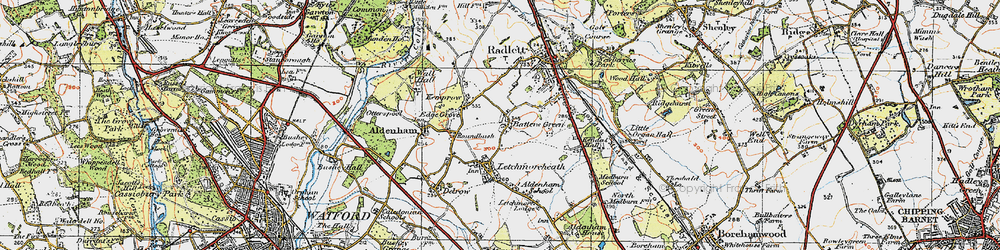 Old map of Batlers Green in 1920