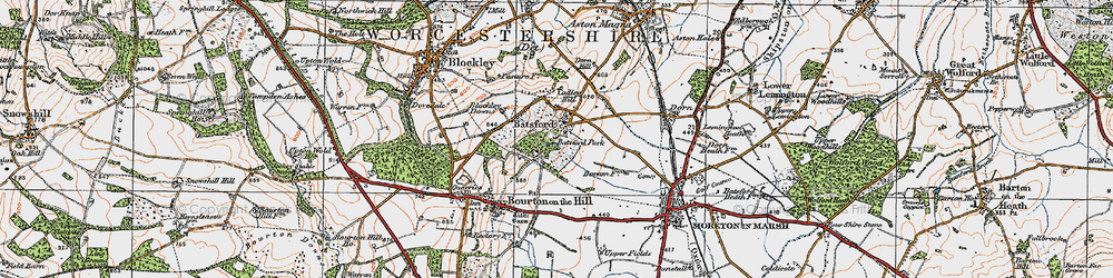 Old map of Batsford in 1919