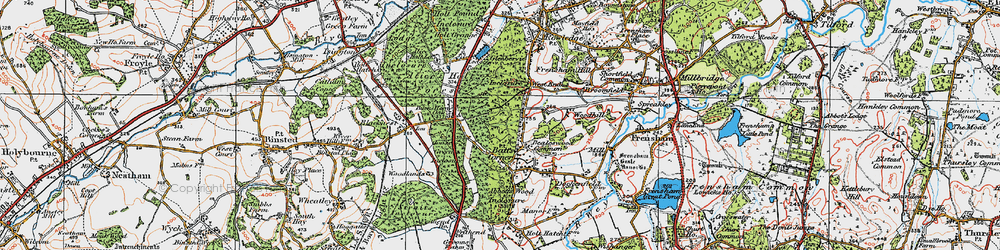 Old map of Batt's Corner in 1919