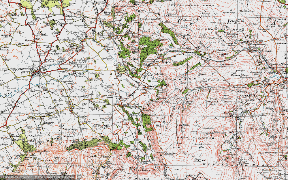 Old Map of Historic Map covering Battersby Plantation in 1925
