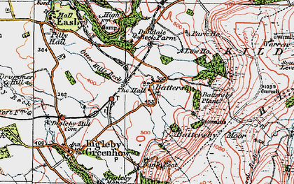 Old map of Battersby Moor in 1925