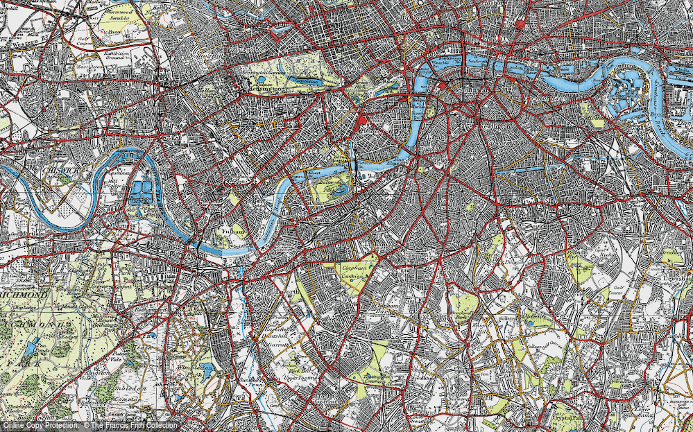 Old Map of Battersea, 1920 in 1920