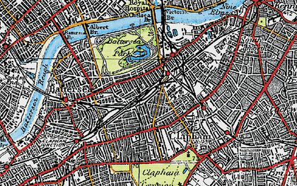 Old map of Battersea in 1920