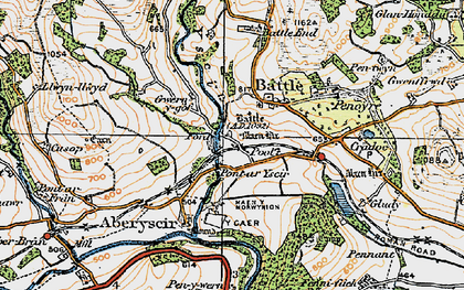 Old map of Battle End in 1923