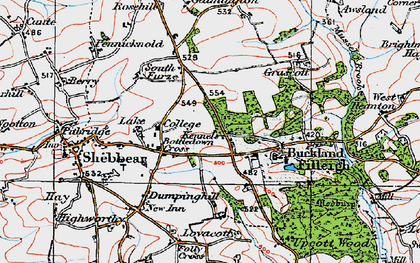 Old map of Battledown Cross in 1919